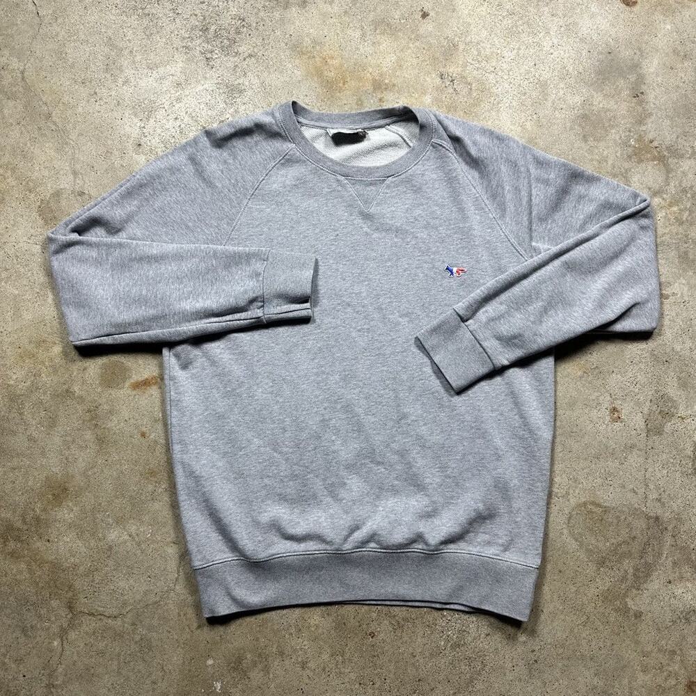 Grey Luxury Maison Kitsune Small Fox Crewneck Size L